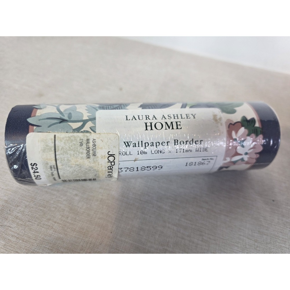 Vintage LAURA ASHLEY HOME Wallpaper Border ASHBOURNE Multi Floral ~ NEW!